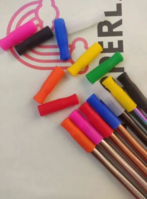 Silicone Tips For Stainless Steel Straws (8mm (best for shakes), Black)